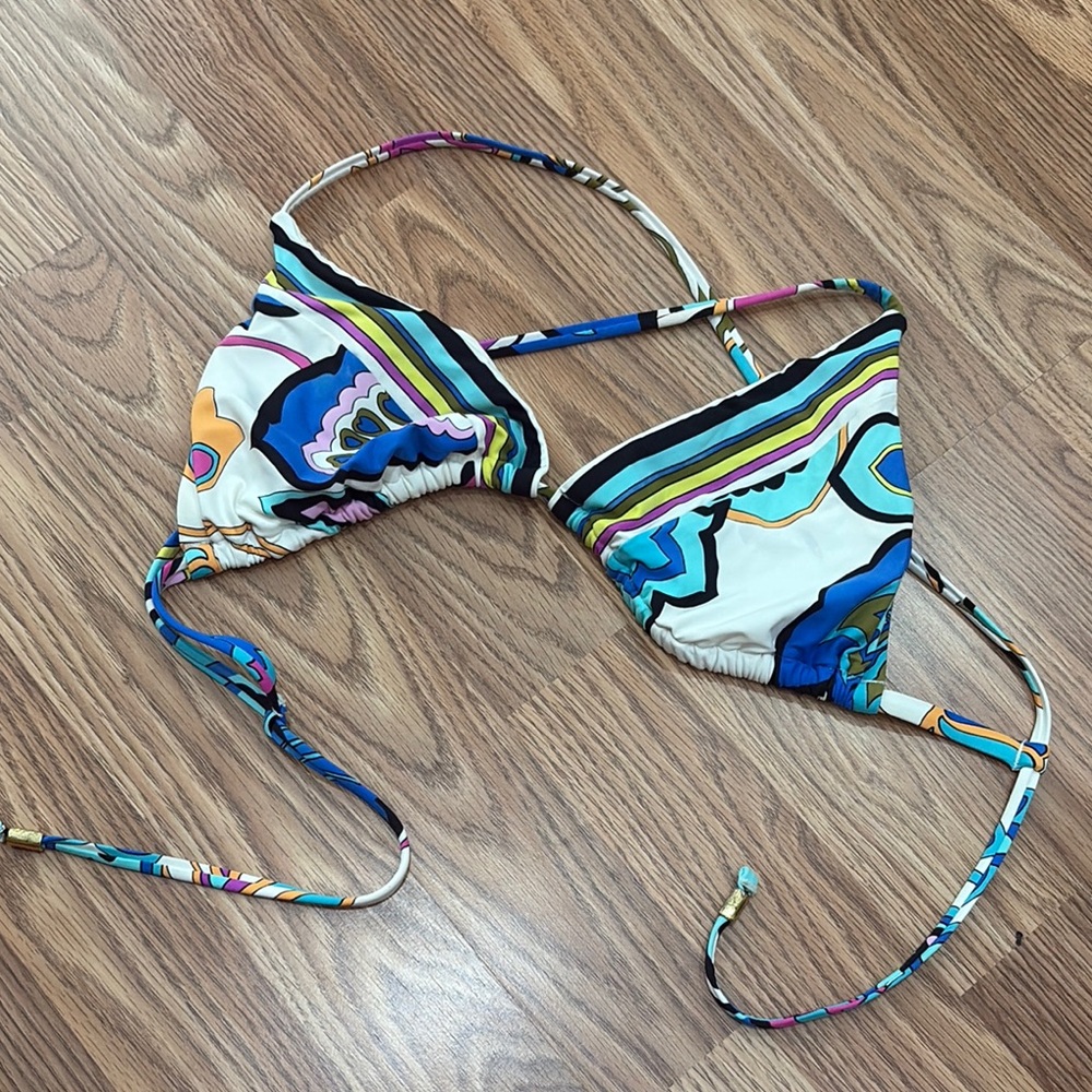Multicolor Geometric Bikini Top large no tags